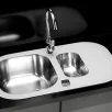 ALVEUS köögivalamu WAVE 30, 760x500mm, I, pööratav, roostevaba teras/valge klaas